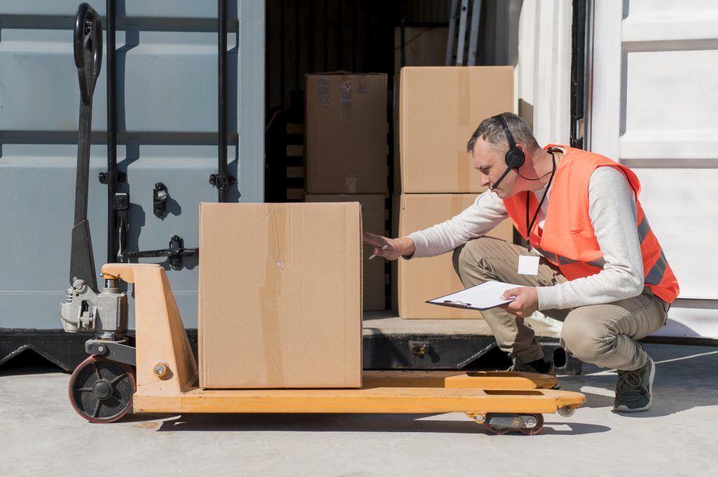 Man with pallet truck
